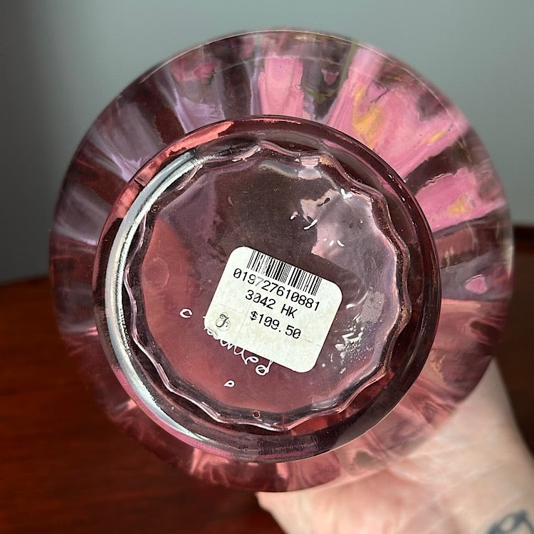 Fenton Handpainted Dusty Rose Opalescent Vase