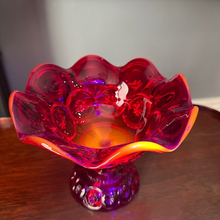 LE Smith Moon & Star Amberina Compote