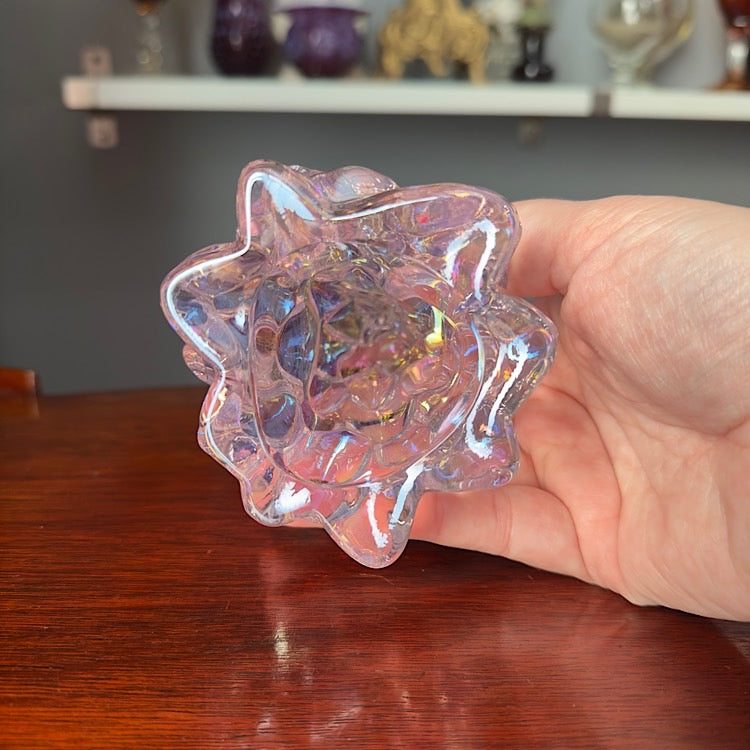 Mosser Medium Rose Carnival Glass Tree