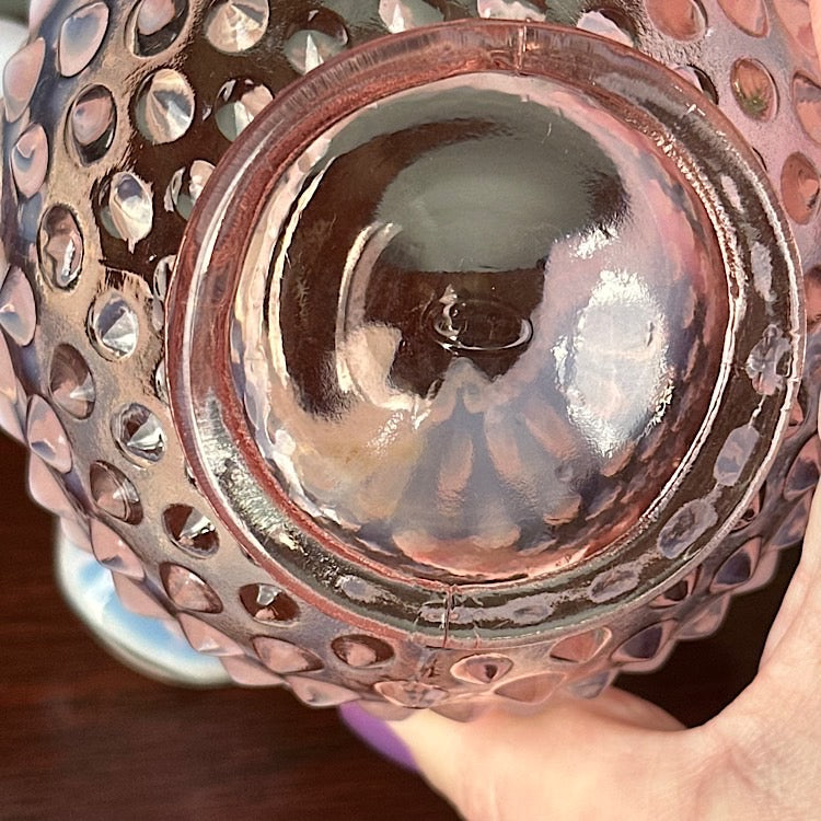 Fenton Pink Opalescent Hobnail Vase