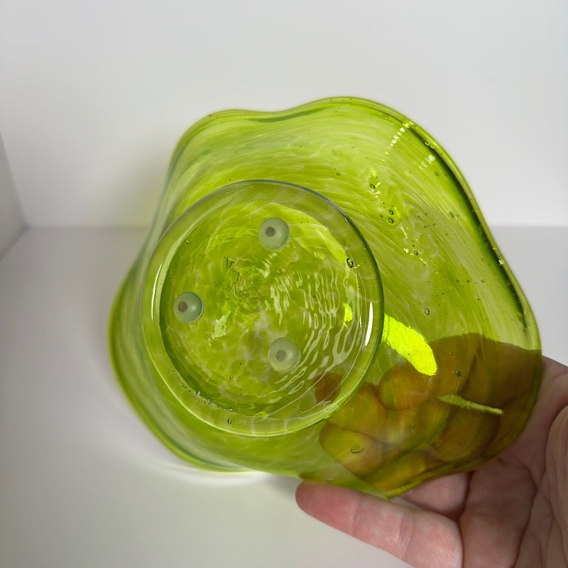 Studio Art Glass Lime Green Bowl