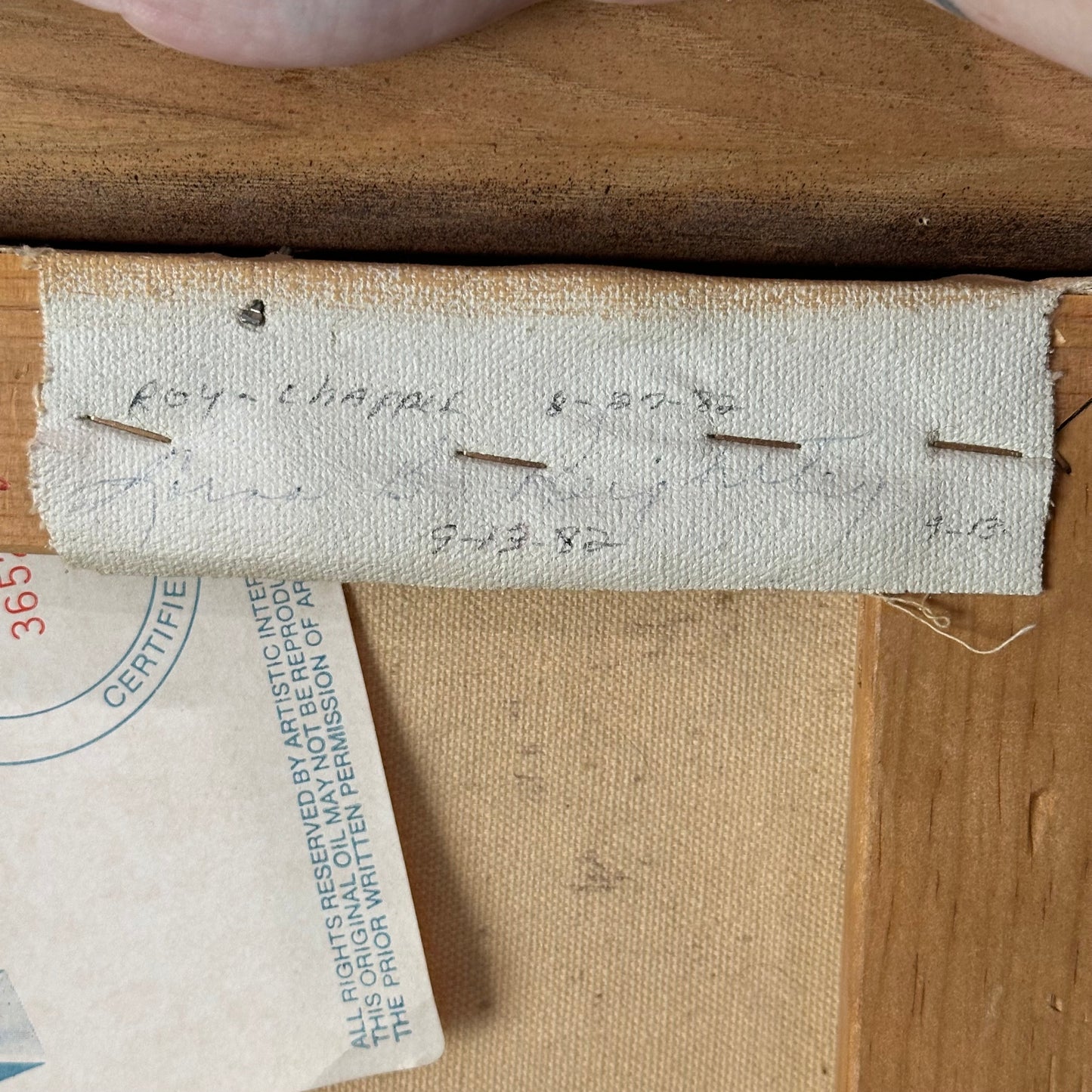 Vintage Handpainted Beach Scenery in a Wood Frame