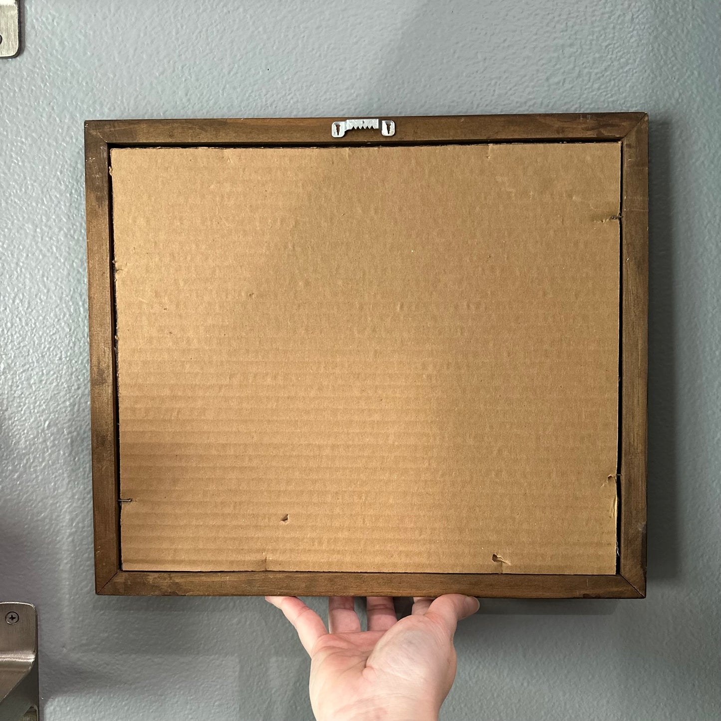 Cross Stitched Bird Houses in a Wood Frame