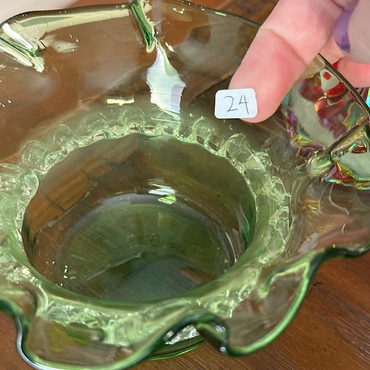 Studio Art Glass Green Bowl