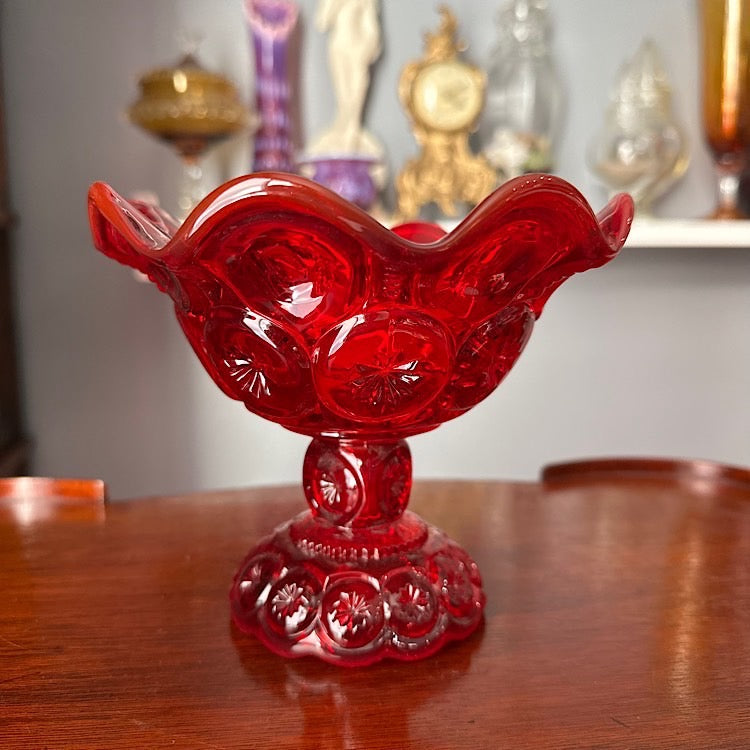 LE Smith Moon & Star Amberina Compote