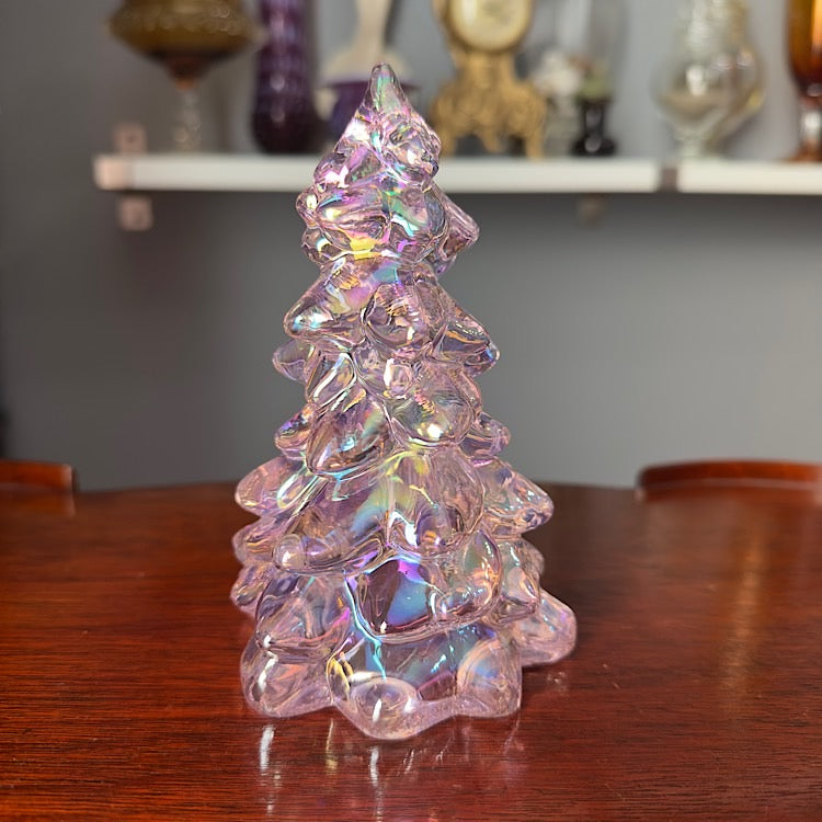 Mosser Medium Rose Carnival Glass Tree