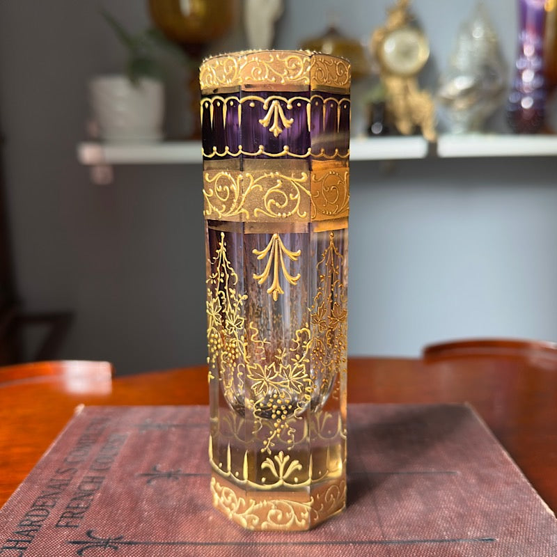Antique Moser Amethyst Crystal Vase