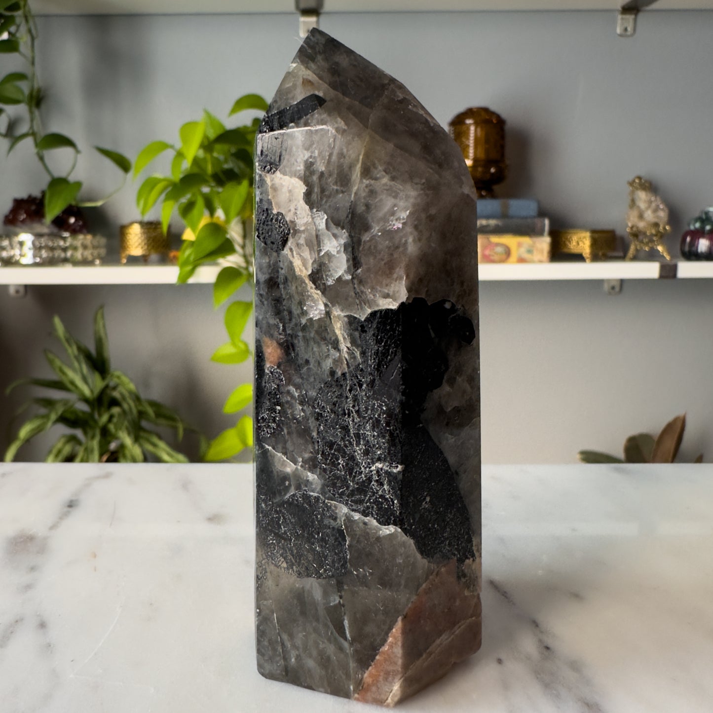 Tourmaline & Quartz in Feldspar Tower | 001