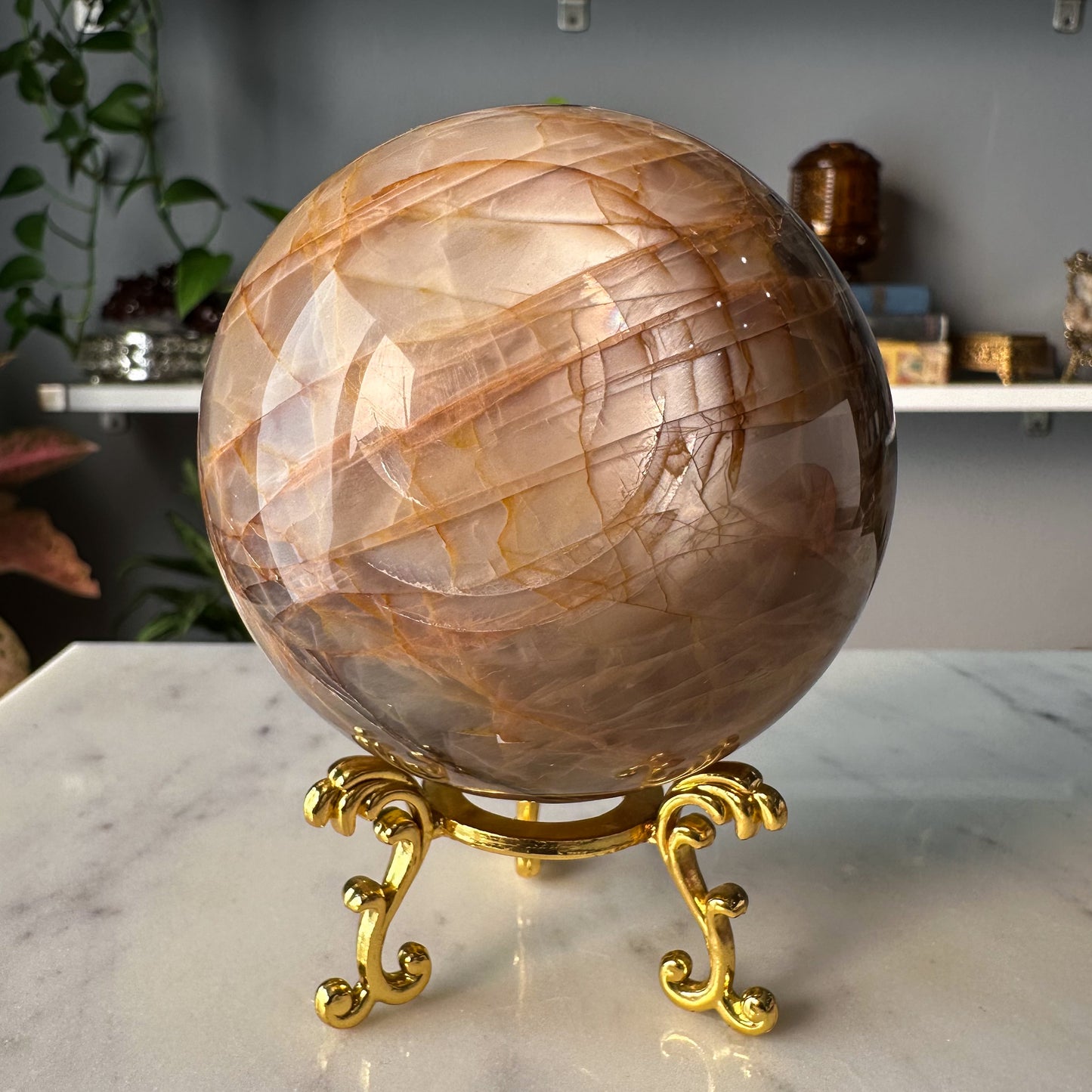 Peach Moonstone Sphere | 001