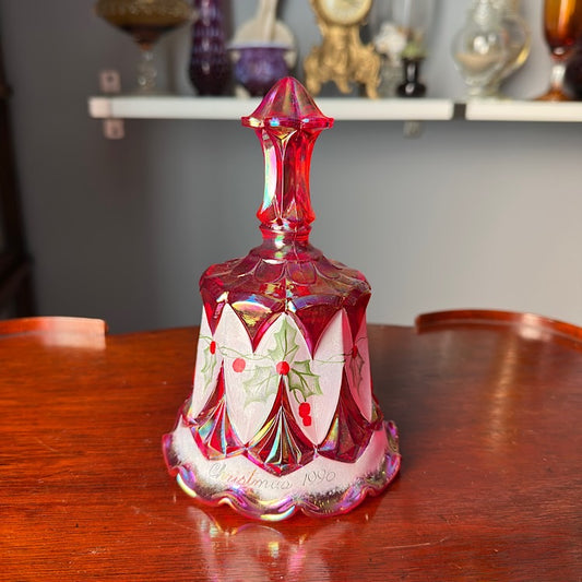 Fenton Handpainted Christmas Bell 1996
