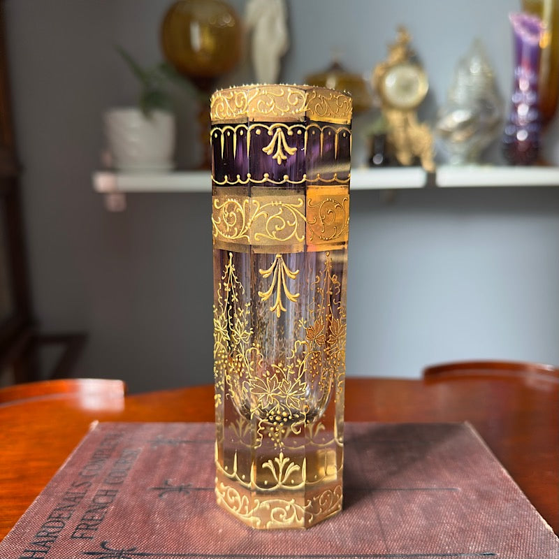 Antique Moser Amethyst Crystal Vase