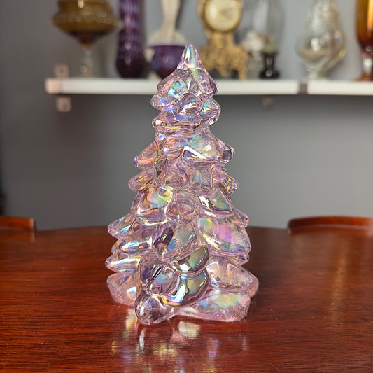 Mosser Medium Rose Carnival Glass Tree