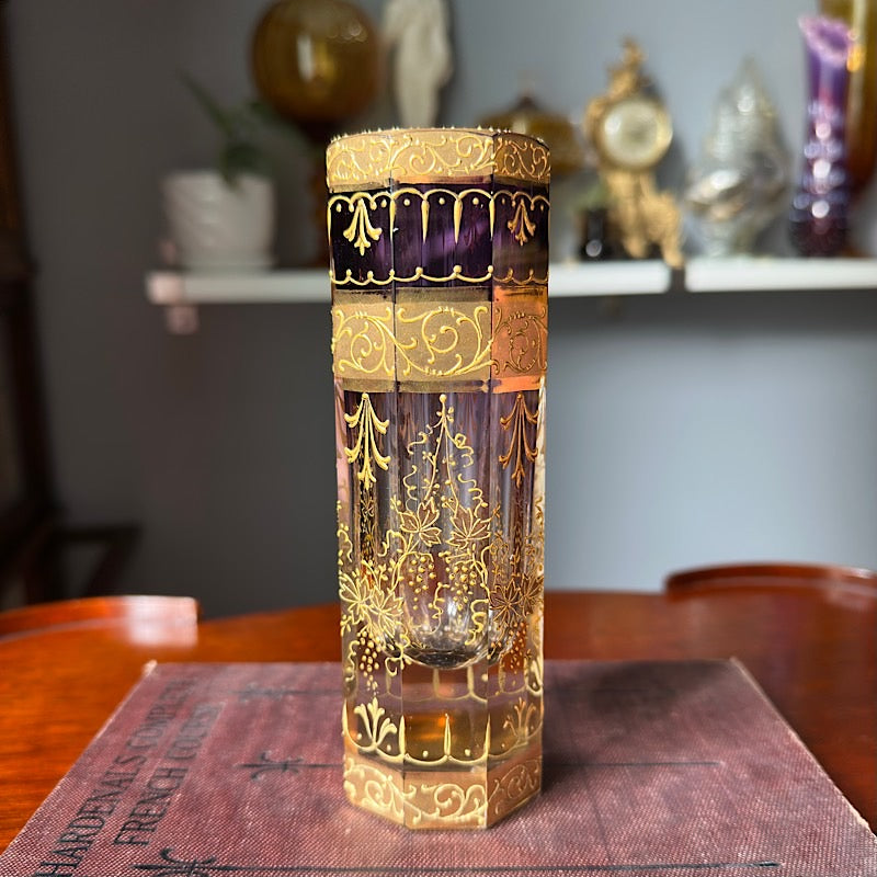 Antique Moser Amethyst Crystal Vase