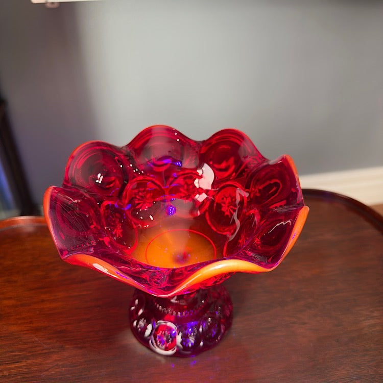 LE Smith Moon & Star Amberina Compote
