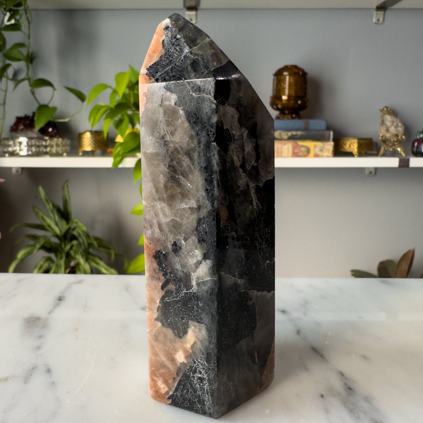 Tourmaline & Quartz in Feldspar Tower | 001