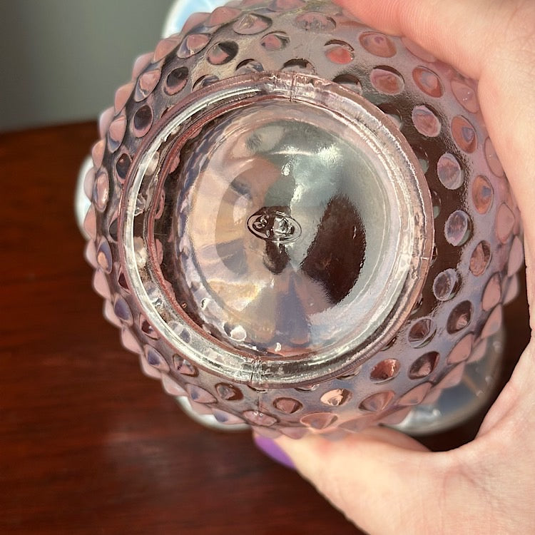 Fenton Pink Opalescent Hobnail Vase