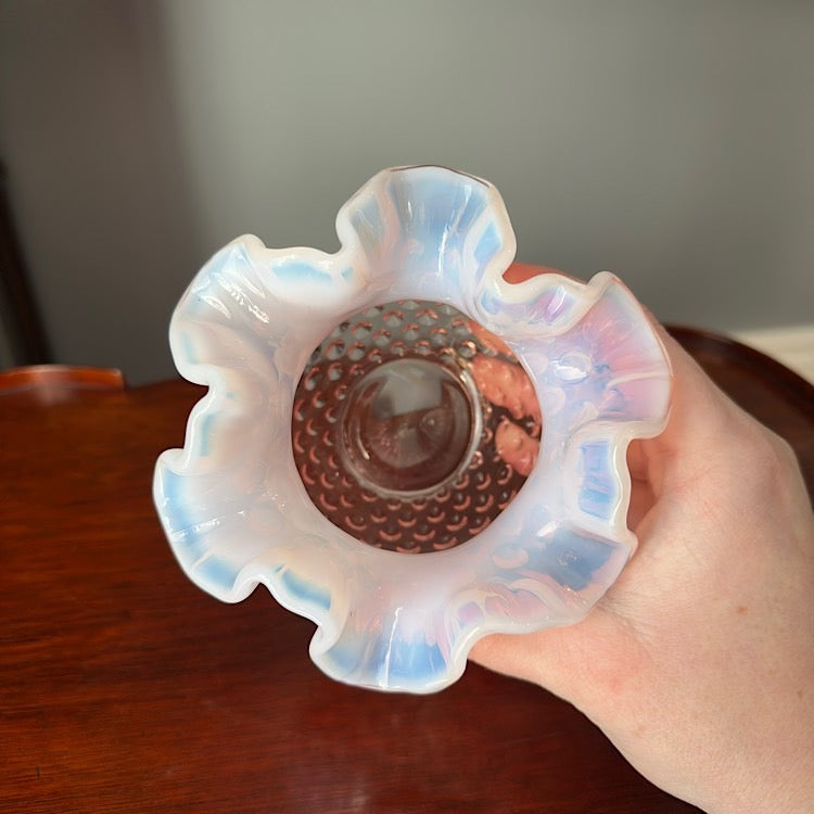 Fenton Pink Opalescent Hobnail Vase