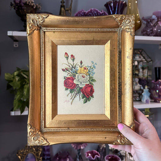 Vintage Art Print in Ornate Gold Frame