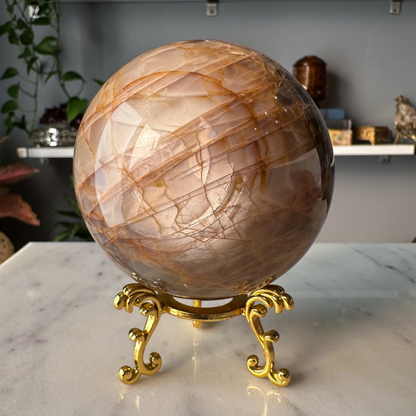 Peach Moonstone Sphere | 001