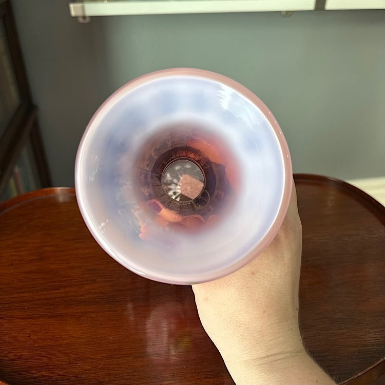 Fenton Handpainted Dusty Rose Opalescent Vase