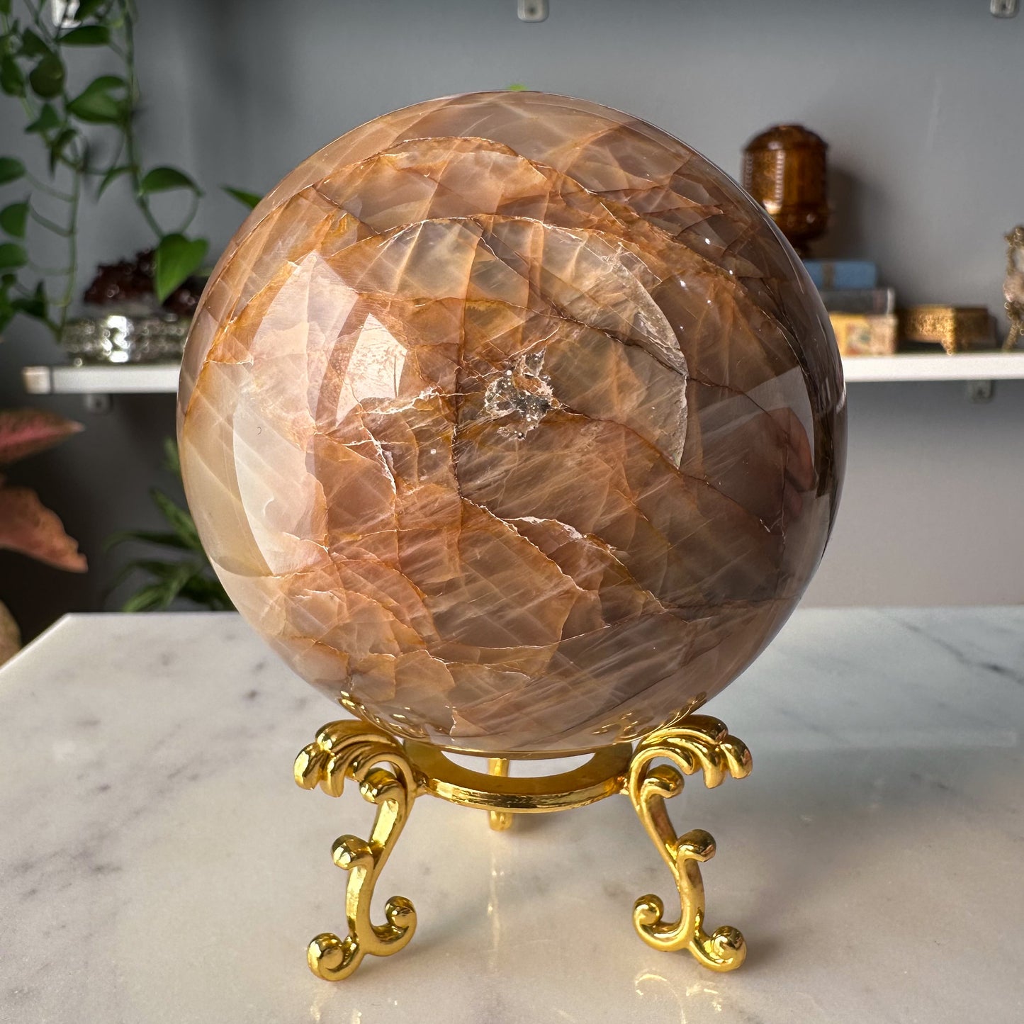 Peach Moonstone Sphere | 001