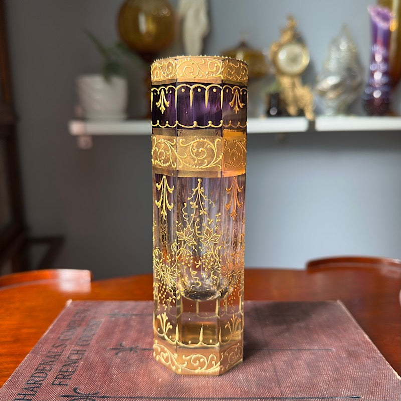 Antique Moser Amethyst Crystal Vase
