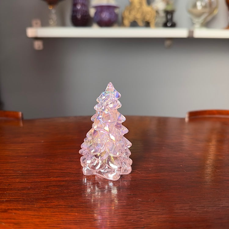 Mosser Small Rose Carnival Glass Tree