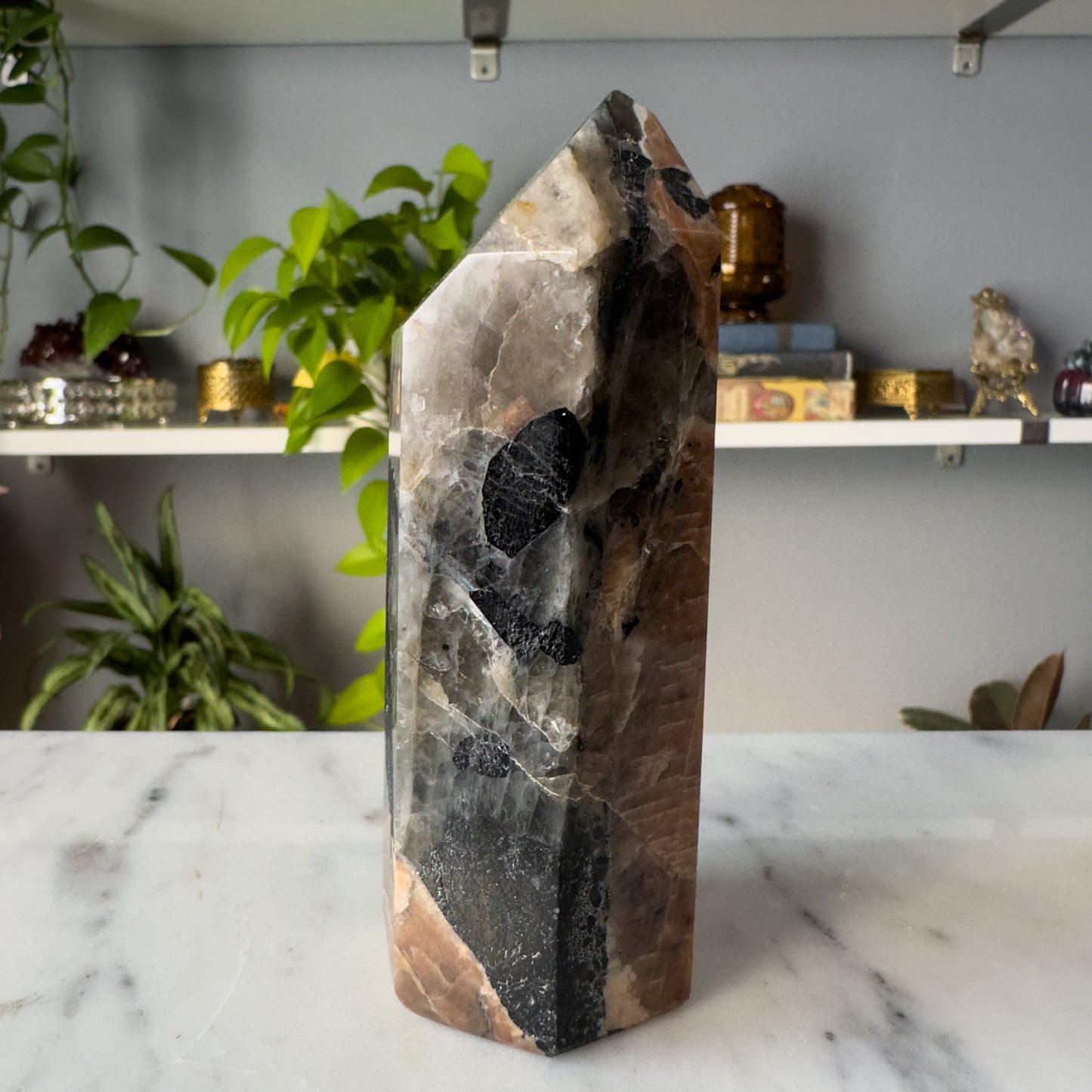 Tourmaline & Quartz in Feldspar Tower | 001