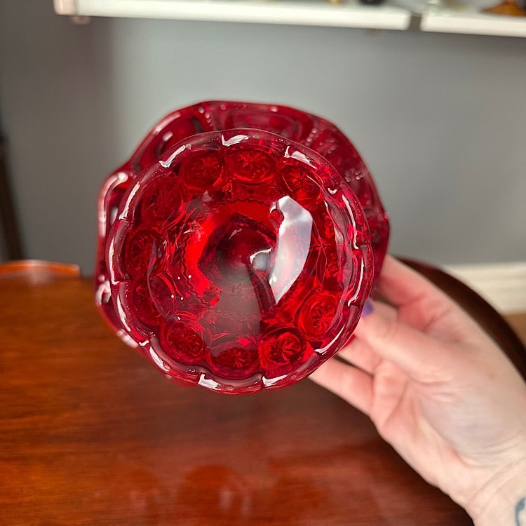 LE Smith Moon & Star Amberina Compote