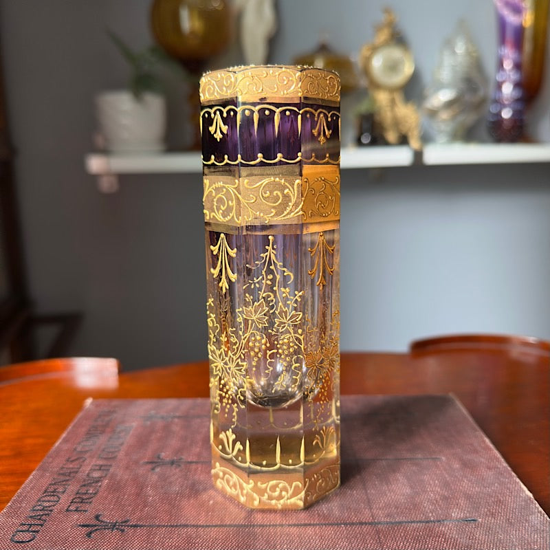 Antique Moser Amethyst Crystal Vase