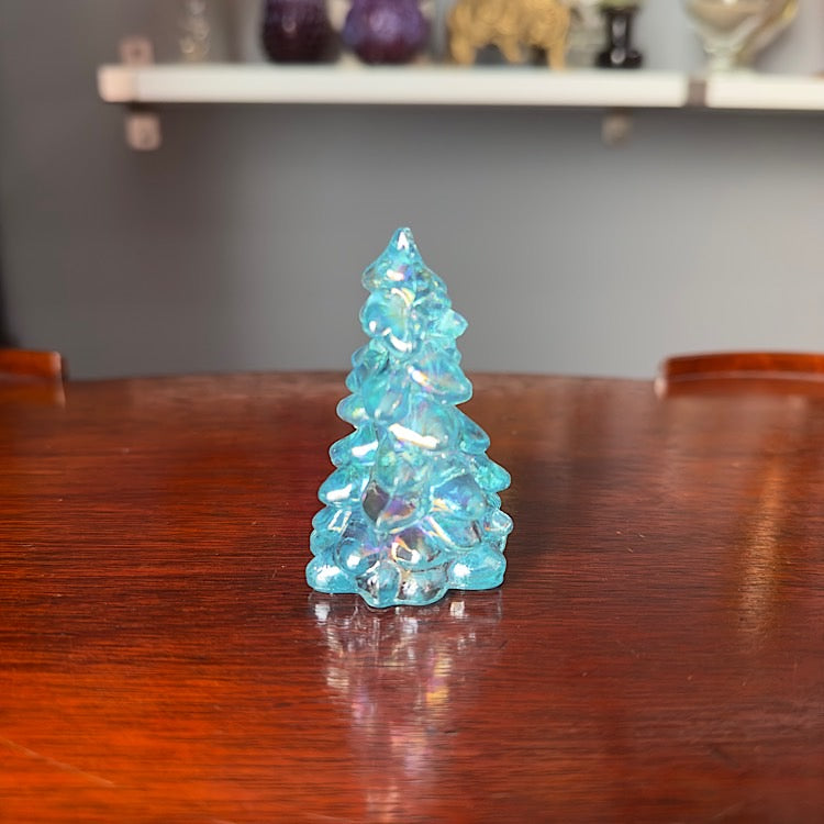 Mosser Small Buffett Blue Carnival Glass Tree