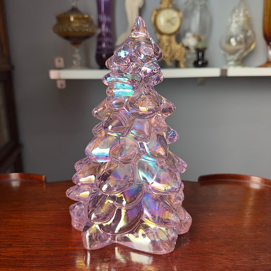 Mosser Large Rose Carnival Glass Tree
