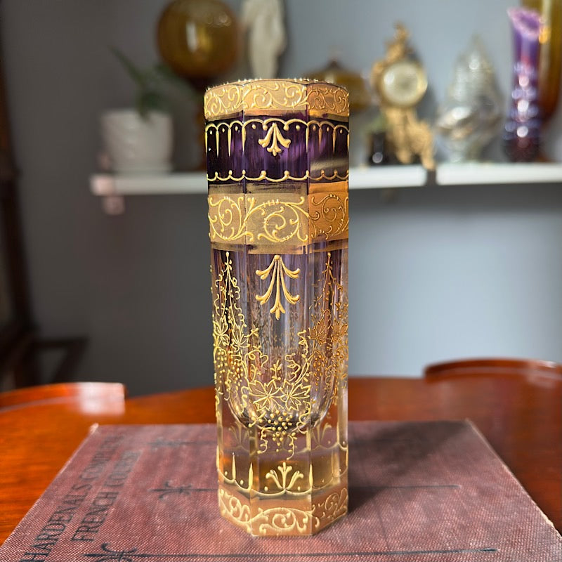 Antique Moser Amethyst Crystal Vase