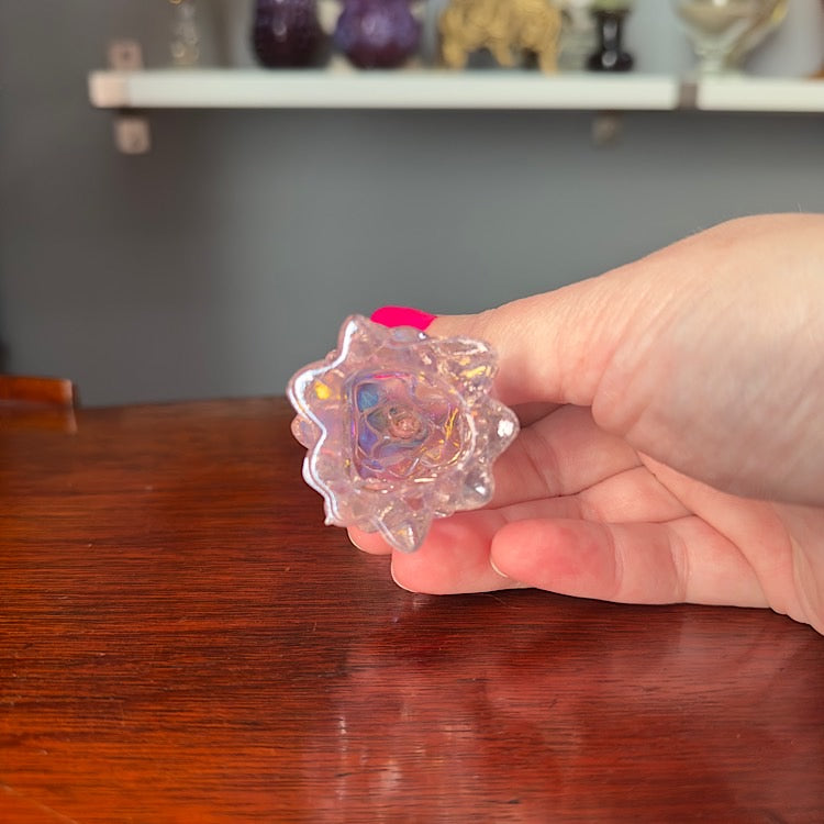 Mosser Small Rose Carnival Glass Tree