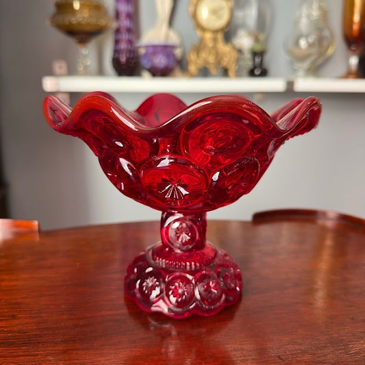 LE Smith Moon & Star Amberina Compote