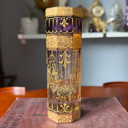 Antique Moser Amethyst Crystal Vase