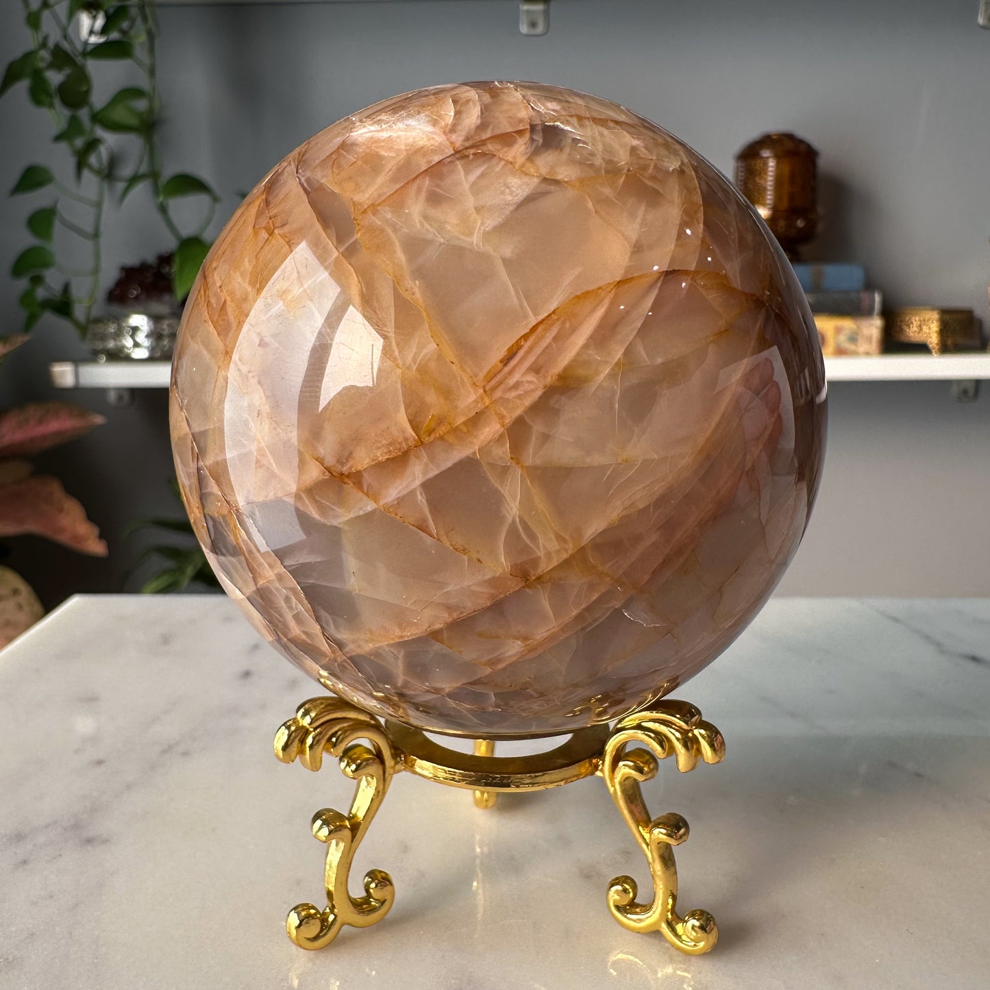 Peach Moonstone Sphere | 001