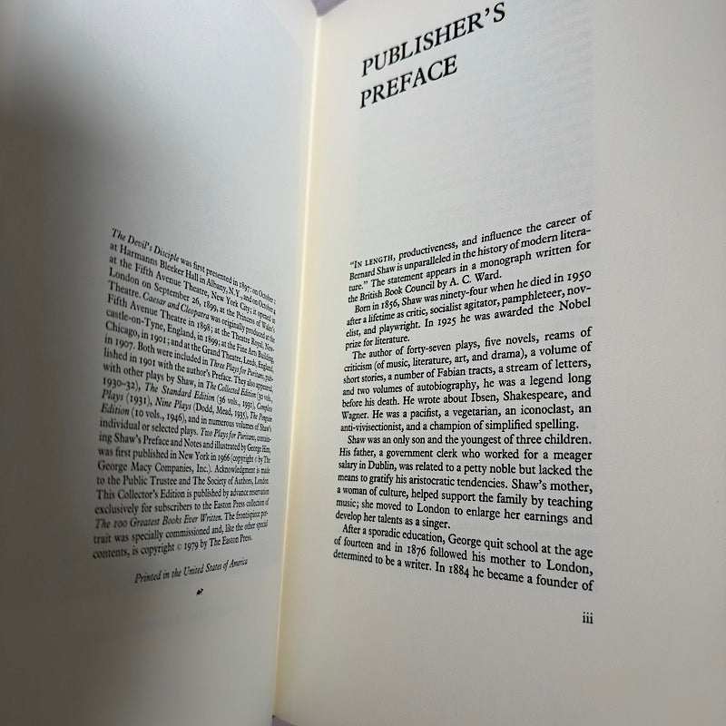 Two Plays for Puritans by George Bernard Shaw