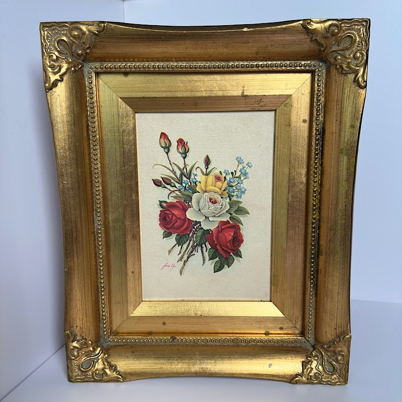 Vintage Art Print in Ornate Gold Frame