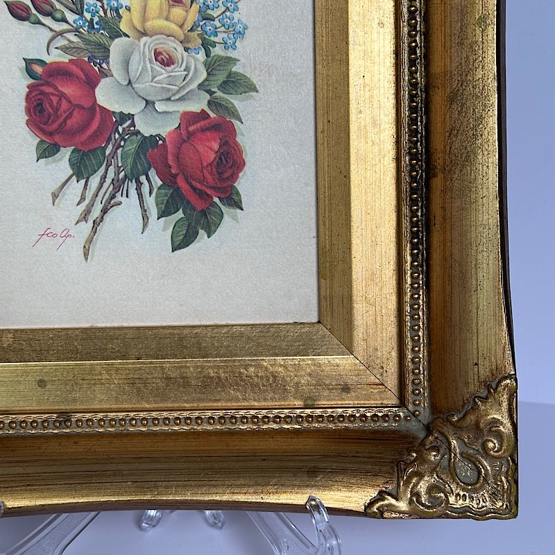 Vintage Art Print in Ornate Gold Frame