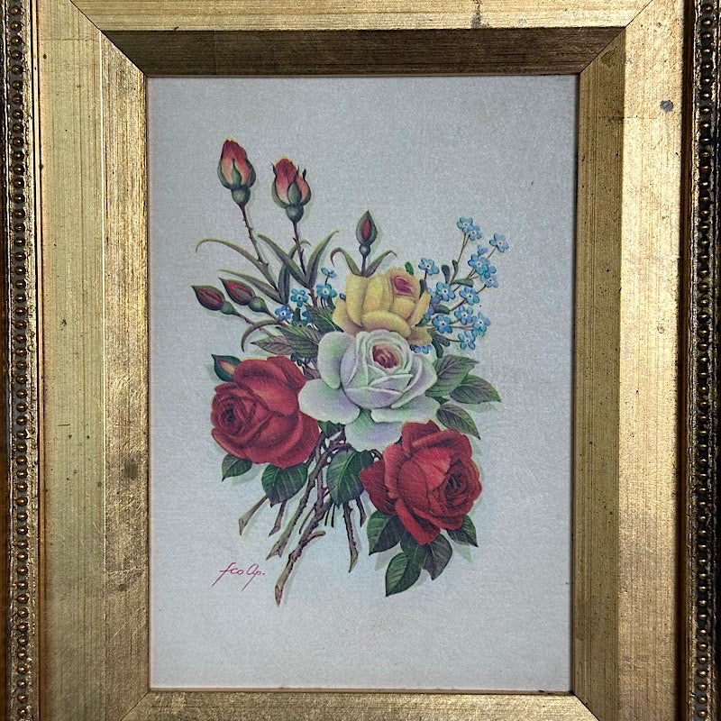 Vintage Art Print in Ornate Gold Frame