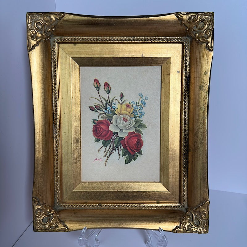Vintage Art Print in Ornate Gold Frame