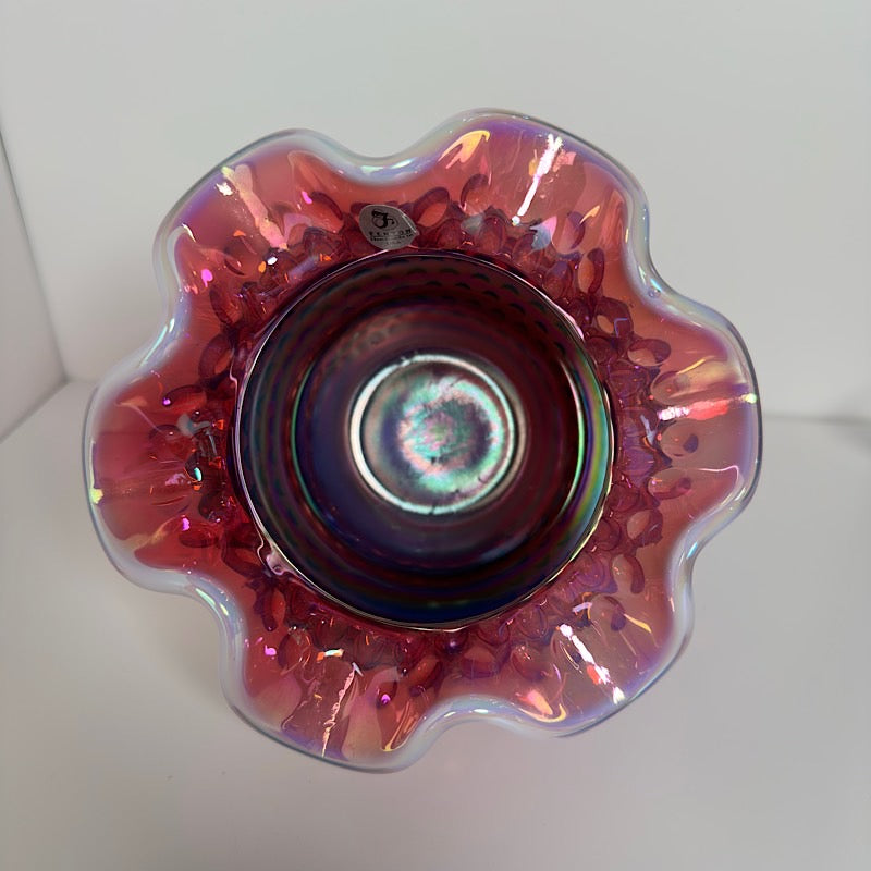 Fenton Plum Opalescent Iridescent Hobnail Rose Bowl