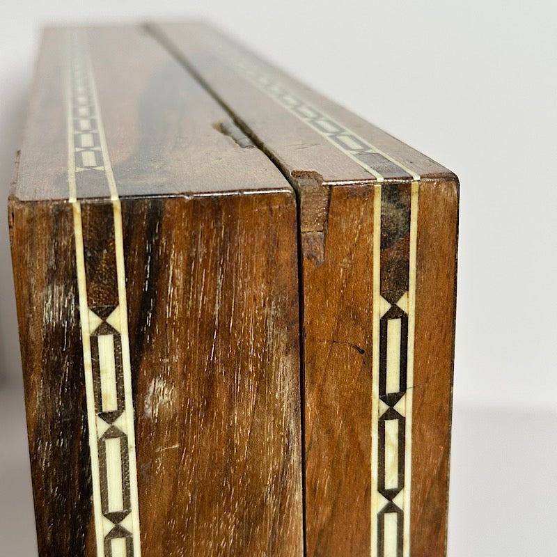 Stunning Wood Inlay Box with Mother of Pearl Inlay