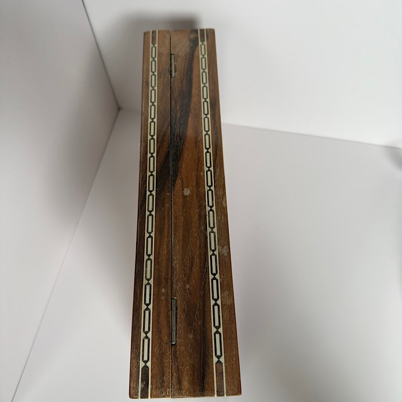 Stunning Wood Inlay Box with Mother of Pearl Inlay