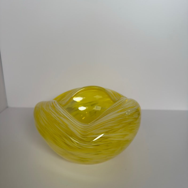 Yellow Art Glass Bowl/Ash Tray