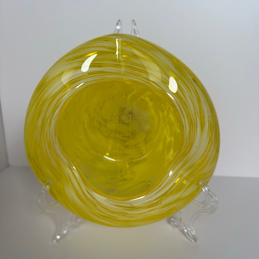 Yellow Art Glass Bowl/Ash Tray