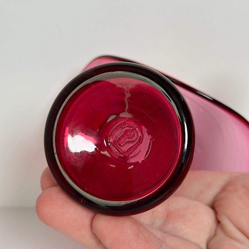 Pilgrim Glass Cranberry Jack in Pulpit Vase