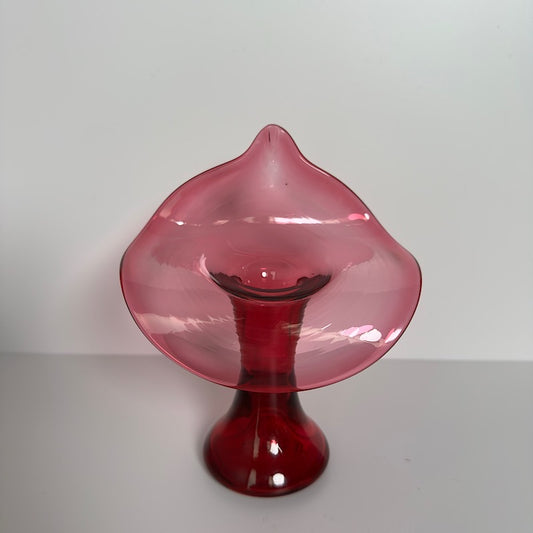 Pilgrim Glass Cranberry Jack in Pulpit Vase