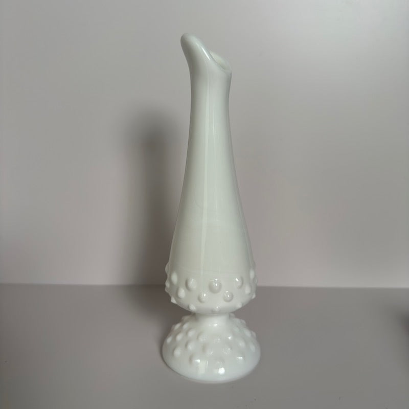 Fenton Milk Glass Hobnail Bud Vase